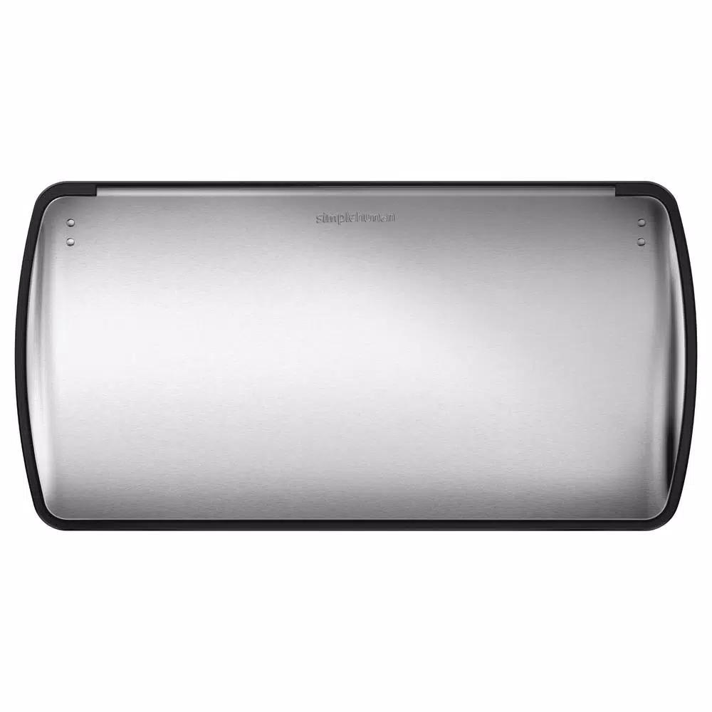 simplehuman 46L Fingerprint-Proof Brushed Stainless Steel Rectangular Recycling Step-On Trash Can