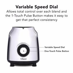 Tribest PBG-5001 Glass Personal Blender with Vacuum Technology, 4-Speed, Chrome thumbnail 5