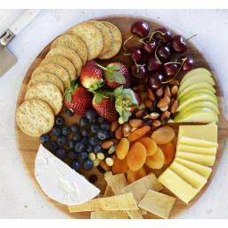 Ironwood Handcrafted Acacia Wood Round Cheese Board and Serving Paddle, 16-inch thumbnail 4