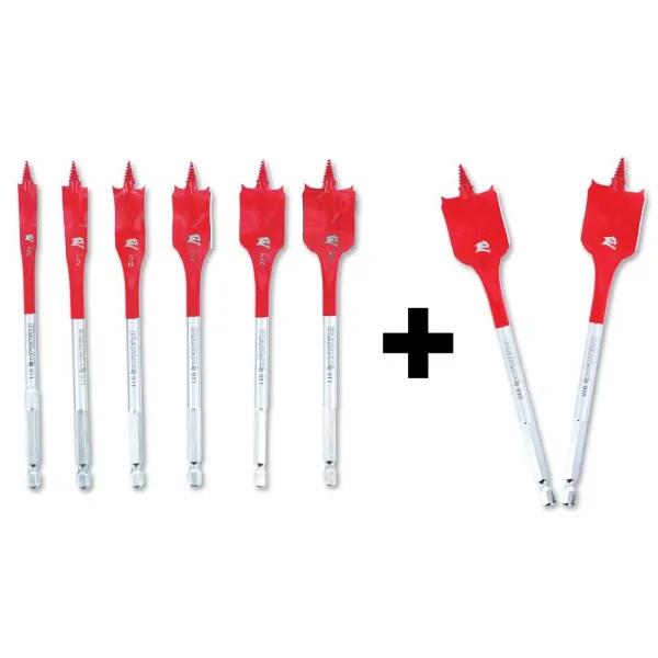 Diablo SPEEDemon High Speed Steel Spade Bit Set, 8-Piece (6-Piece Set + 2 Bonus Bits)