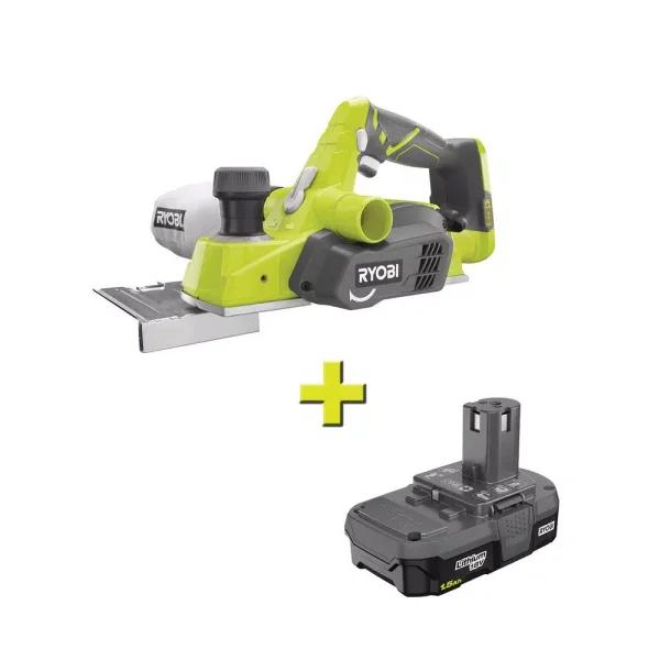 RYOBI 18V ONE+ Cordless 3-1/4 in. Planer with 1.5 Ah Lithium-Ion Battery
