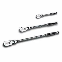 Capri Tools 3-Piece Low Profile Flex-Head 72-Tooth Ratchet Set (1/4 in., 3/8 in., 1/2 in. Drive) thumbnail 1