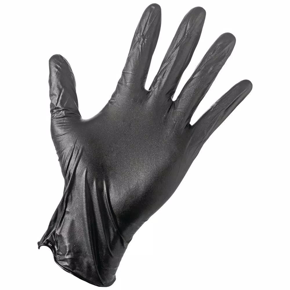 Unbranded Grease Monkey 40 Count Black Disposable Nitrile Gloves, Large, Latex-Free
