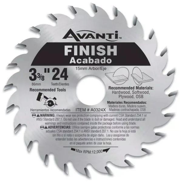 Avanti 3-3/8 in. x 24-Teeth Carbide Reinforced Finish Circular Saw Blade