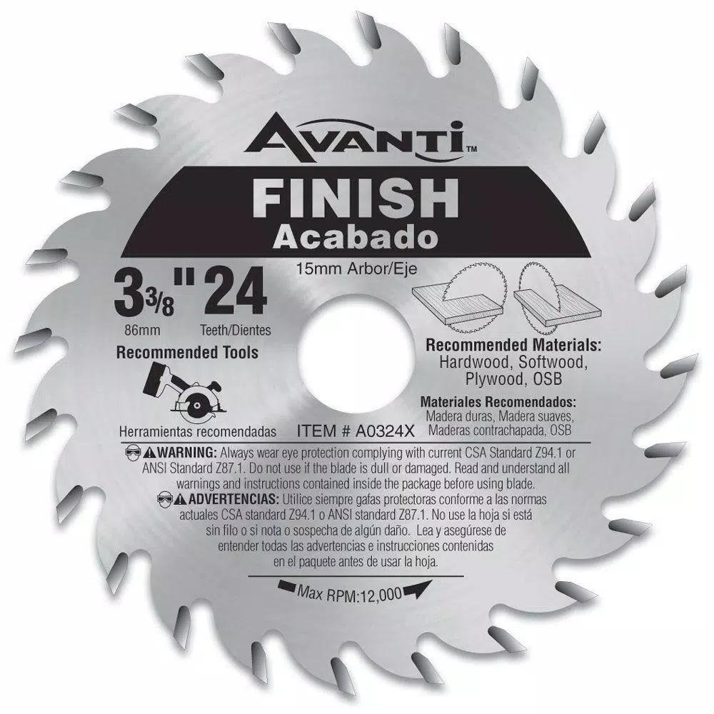Avanti 3-3/8 in. x 24-Teeth Carbide Reinforced Finish Circular Saw Blade