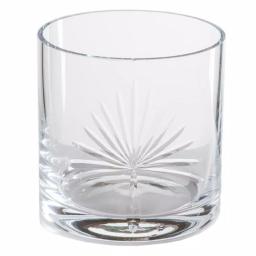Abigails Palmetto 16 oz. Double Old-Fashioned Glass Set of 4 - Hand-Etched Palm Design thumbnail 3
