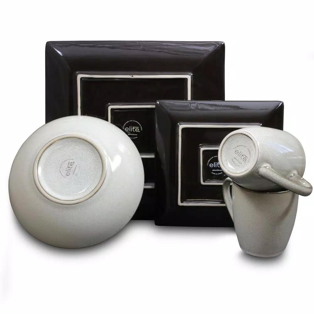 GIBSON elite The Gibson Bloomington 16-Piece Stoneware Dinnerware Set, Service for 4