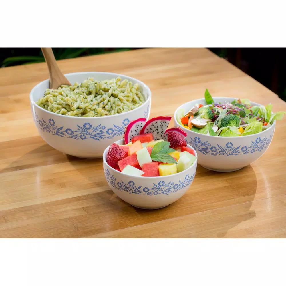 CorningWare Cornflower 3-Piece Ceramic Mixing Bowl Set - Blue