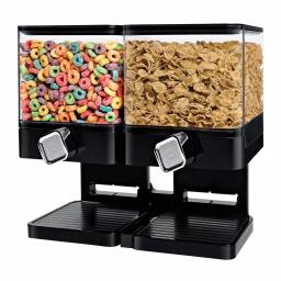 Honey-Can-Do Double Cereal Dispenser with Portion Control, Black Dry Food Dispenser thumbnail 2