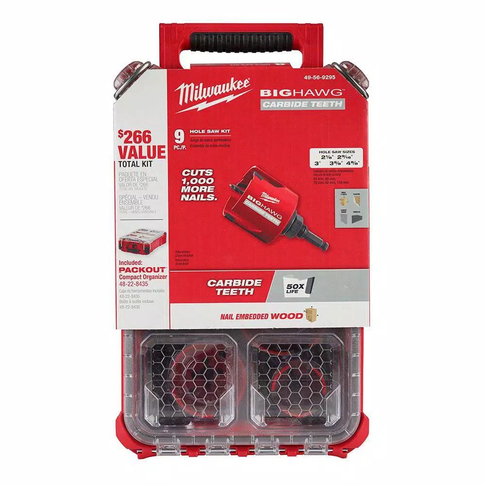 Milwaukee Hole Dozer & BIG HAWG Carbide Hole Saw and Driver Bit Set with PACKOUT Cases, 119-Piece