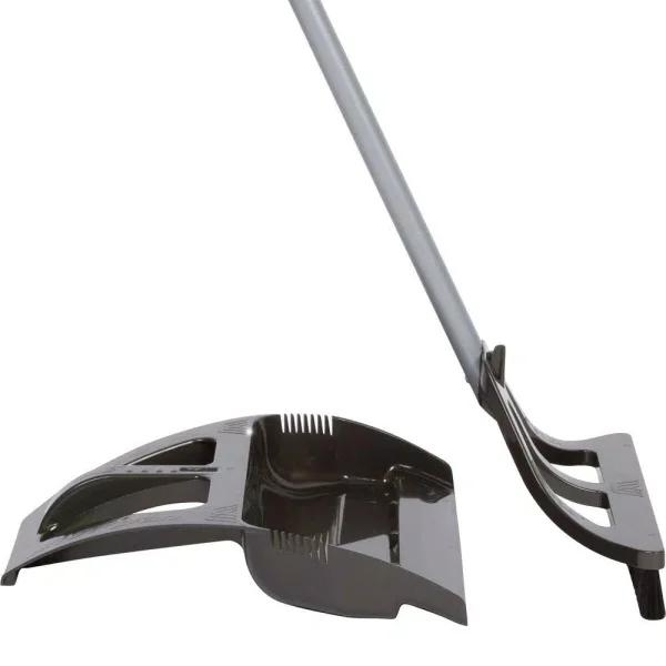 WISP 3-Piece Broom and Dustpan Set with Telescoping Handle and Bristle Seal Technology - Gray