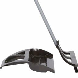 WISP 3-Piece Broom and Dustpan Set with Telescoping Handle and Bristle Seal Technology - Gray thumbnail 1