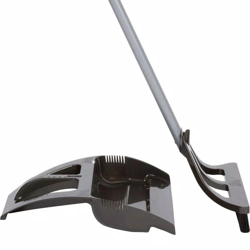 WISP 3-Piece Broom and Dustpan Set with Telescoping Handle and Bristle Seal Technology - Gray