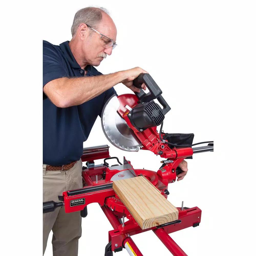 General International 10 in. Sliding Compound Miter Saw with Laser Guidance, 15 Amp, 1800W
