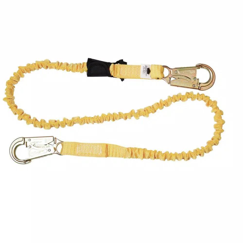 Werner SoftCoil 6 ft. Single Leg Lanyard with Energy Absorbing Inner Core and Double Locking Snap Hooks