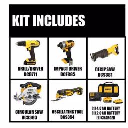 DEWALT 20V MAX Cordless 5-Tool Combo Kit with 4.0Ah & 2.0Ah Batteries, Charger, Grinder & Tool Bag thumbnail 2