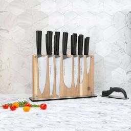 SCHMIDT BROS. Schmidt Brothers Carbon 6 15-Piece German Stainless Steel Cutlery Set with Acacia Wood Downtown Knife Block thumbnail 5