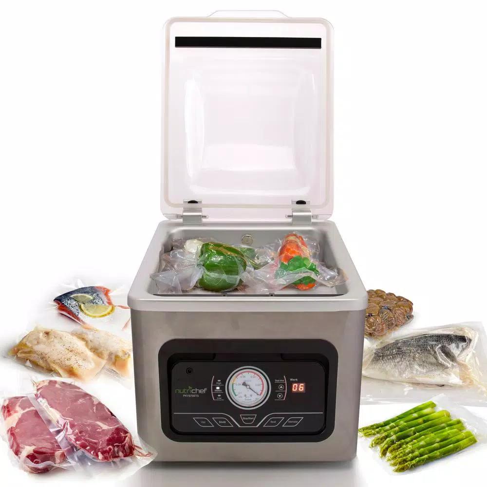 NutriChef White Chamber Food Vacuum Sealer System - Commercial Stainless Steel Electric Air Seal Preserver