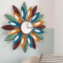 StyleWell Sunburst Art Deco Multi-Colored Metal Accent Mirror, 25.5 in. Diameter thumbnail 3