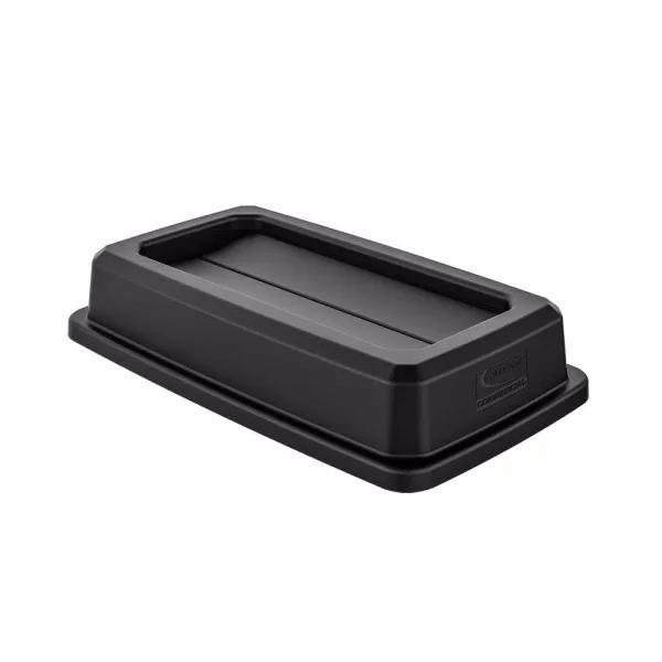 Suncast Commercial 23 Gallon Slim Trash Can Replacement Lid with Double Flip Top - Black