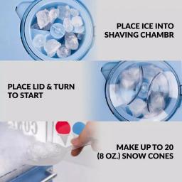 Nostalgia Vintage 160 oz. Snow Cone Maker in Blue with Reusable Cones and Ice Scoop thumbnail 3
