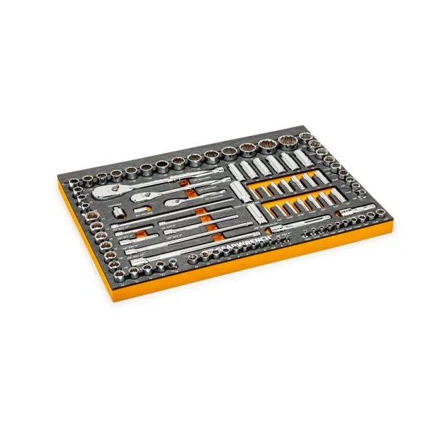 GEARWRENCH 94-Piece Metric and SAE Mechanics Hand Tool Set with EVA Socket Tray