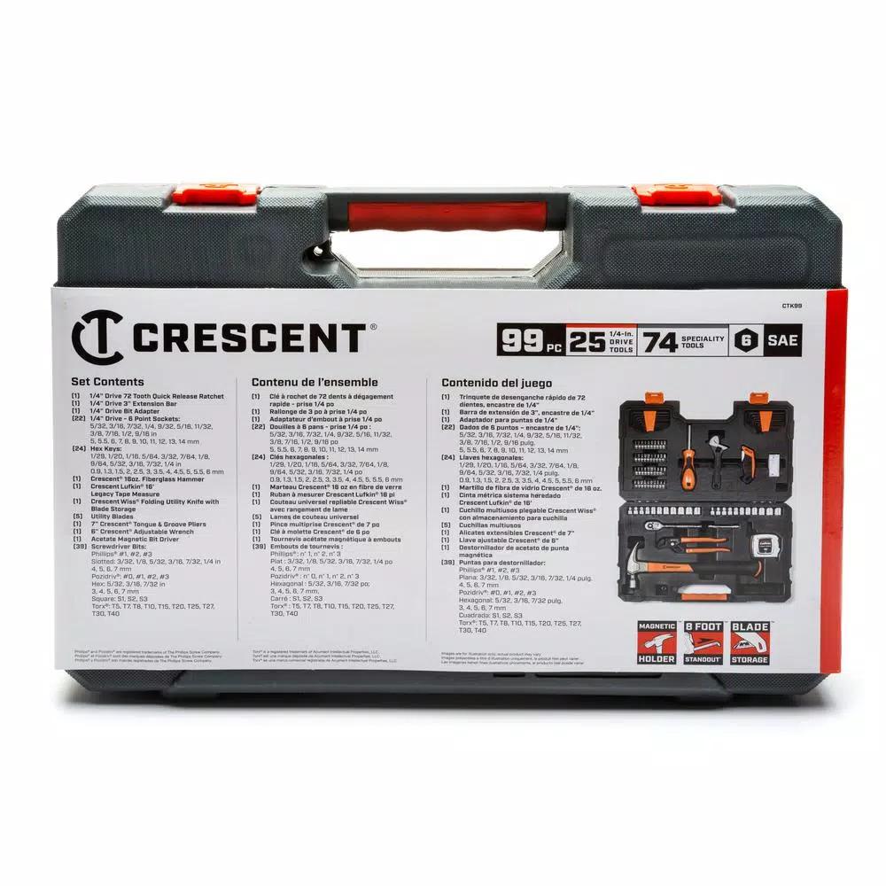Crescent 99-Piece 1/4 in. Drive General Purpose Hand Tool Set