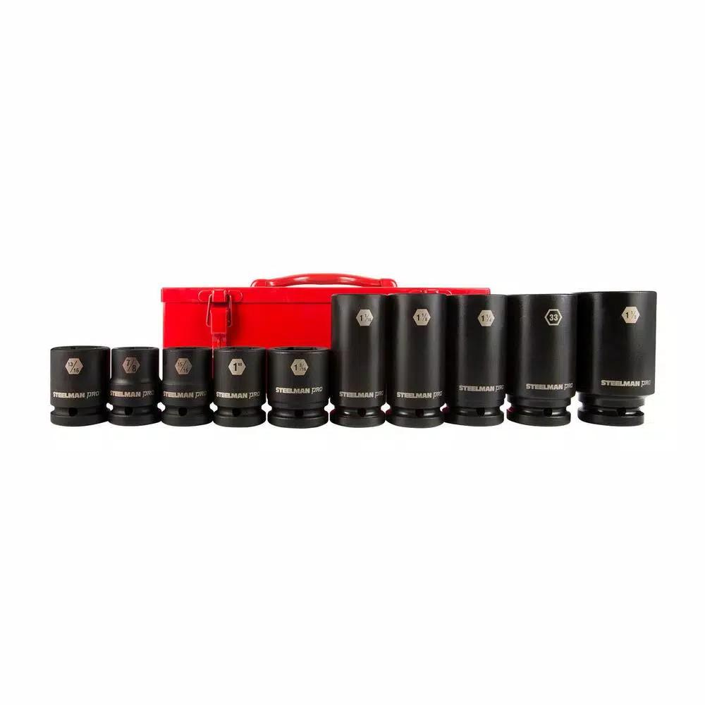 Steelman PRO 79342 10-Piece 3/4 in. Drive Truck Wheel Service Socket Set