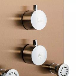 AKDY 65 in. 8-Jet Bronze Stainless Steel Shower Panel System with Rainfall Waterfall and Handheld Wand thumbnail 9
