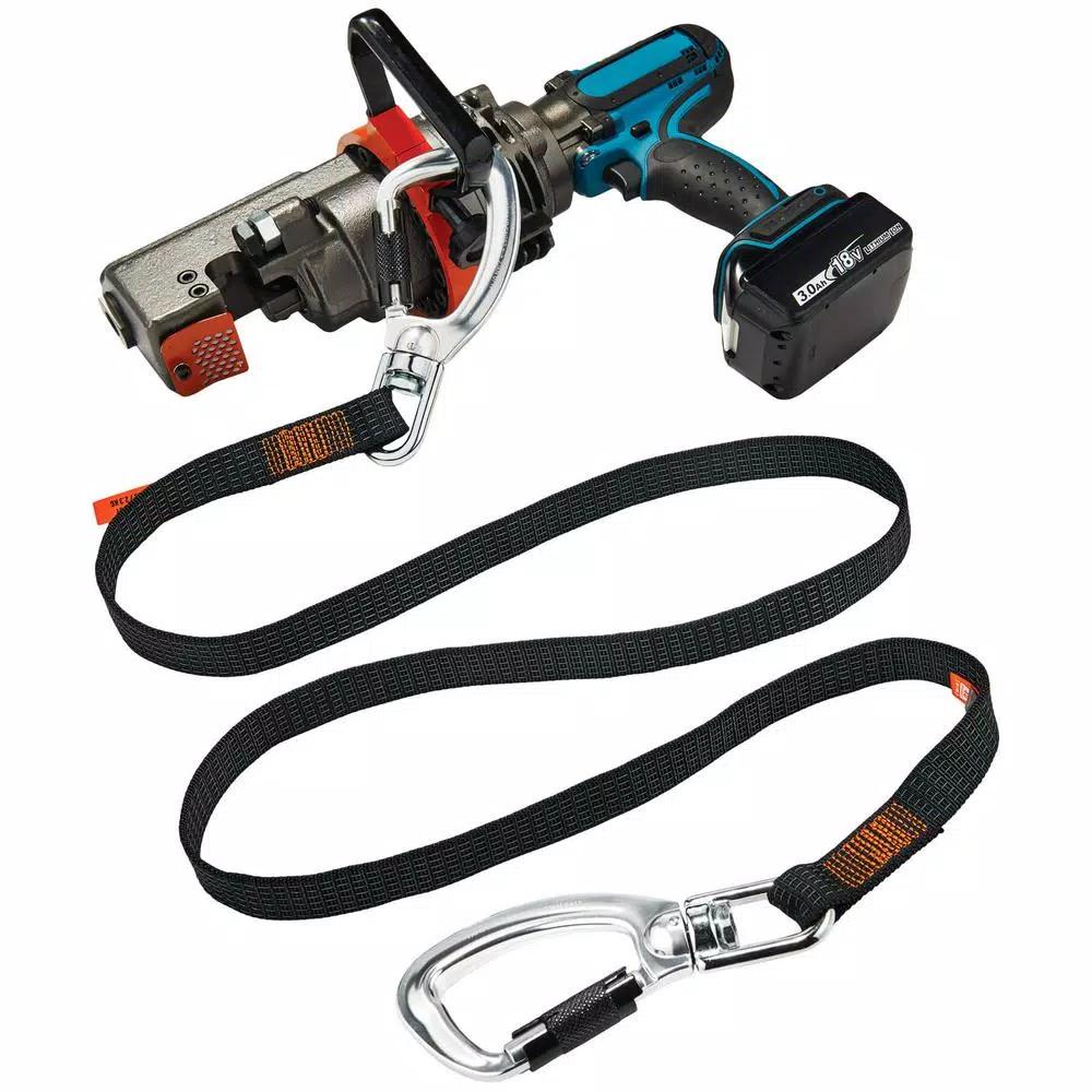 Ergodyne Squids 3139 Tool Lanyard with 40 lb. Capacity Black Dual Double-Locking Carabiner and Swivel