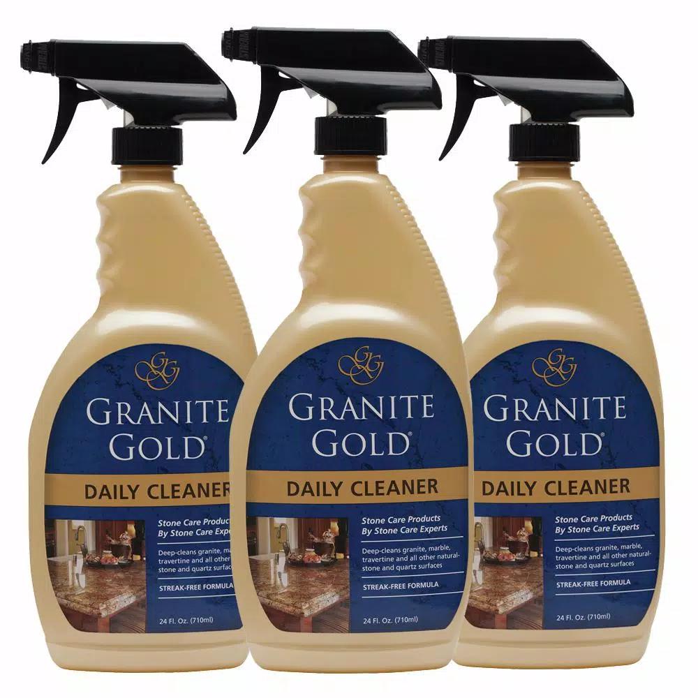 Granite Gold Natural Stone Daily Cleaner, Streak-Free Formula, 24 oz (3-Pack)