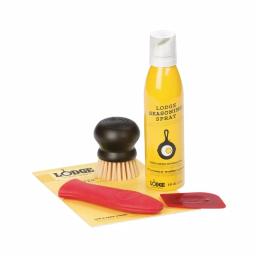 Lodge Seasoned Cast Iron Care Kit with Seasoning Spray, Pan Scraper, Silicone Handle Holder and Scrub Brush thumbnail 2
