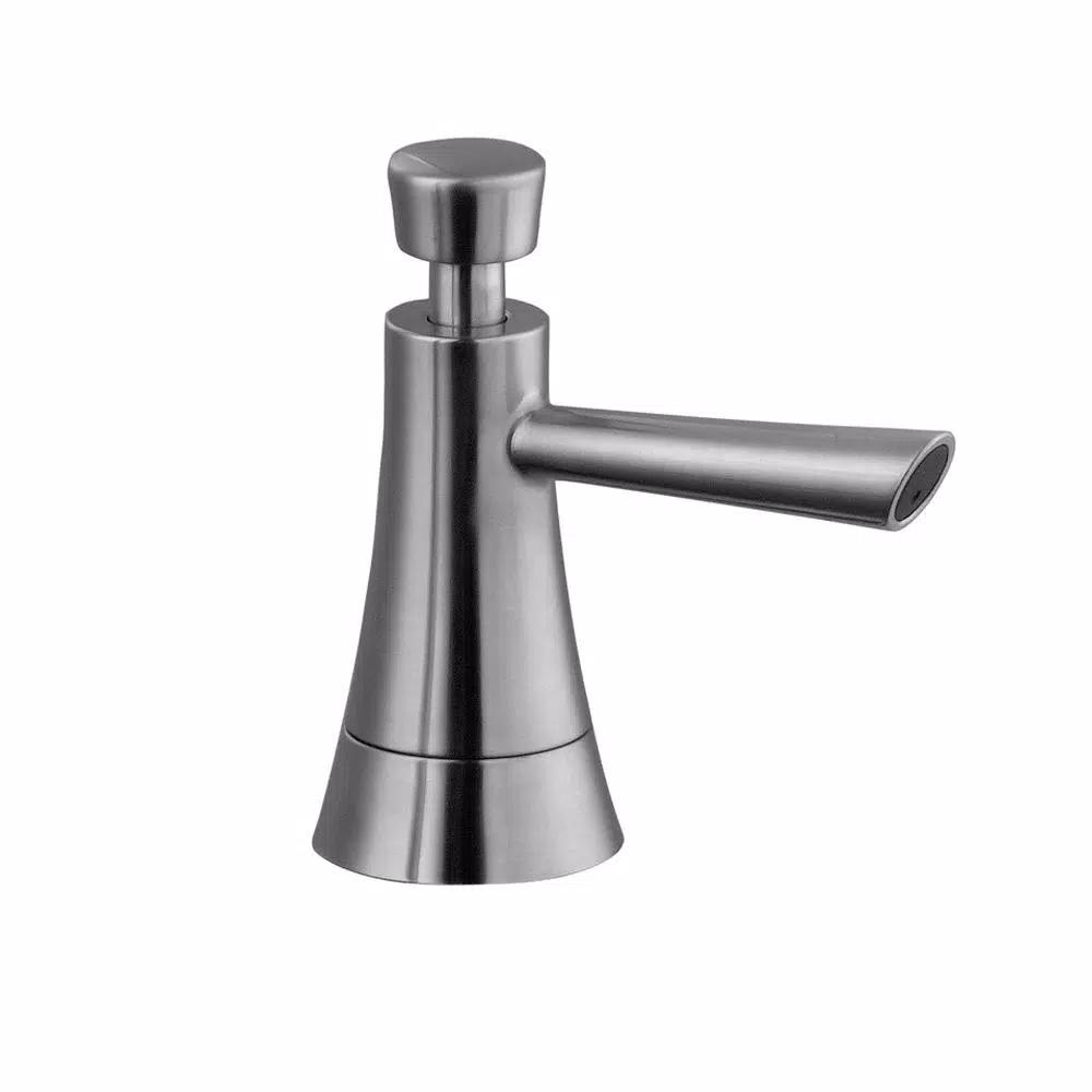 Glacier Bay Selma 2-Handle Bridge Kitchen Faucet with Pull-Down Sprayer and Soap Dispenser, Stainless Steel