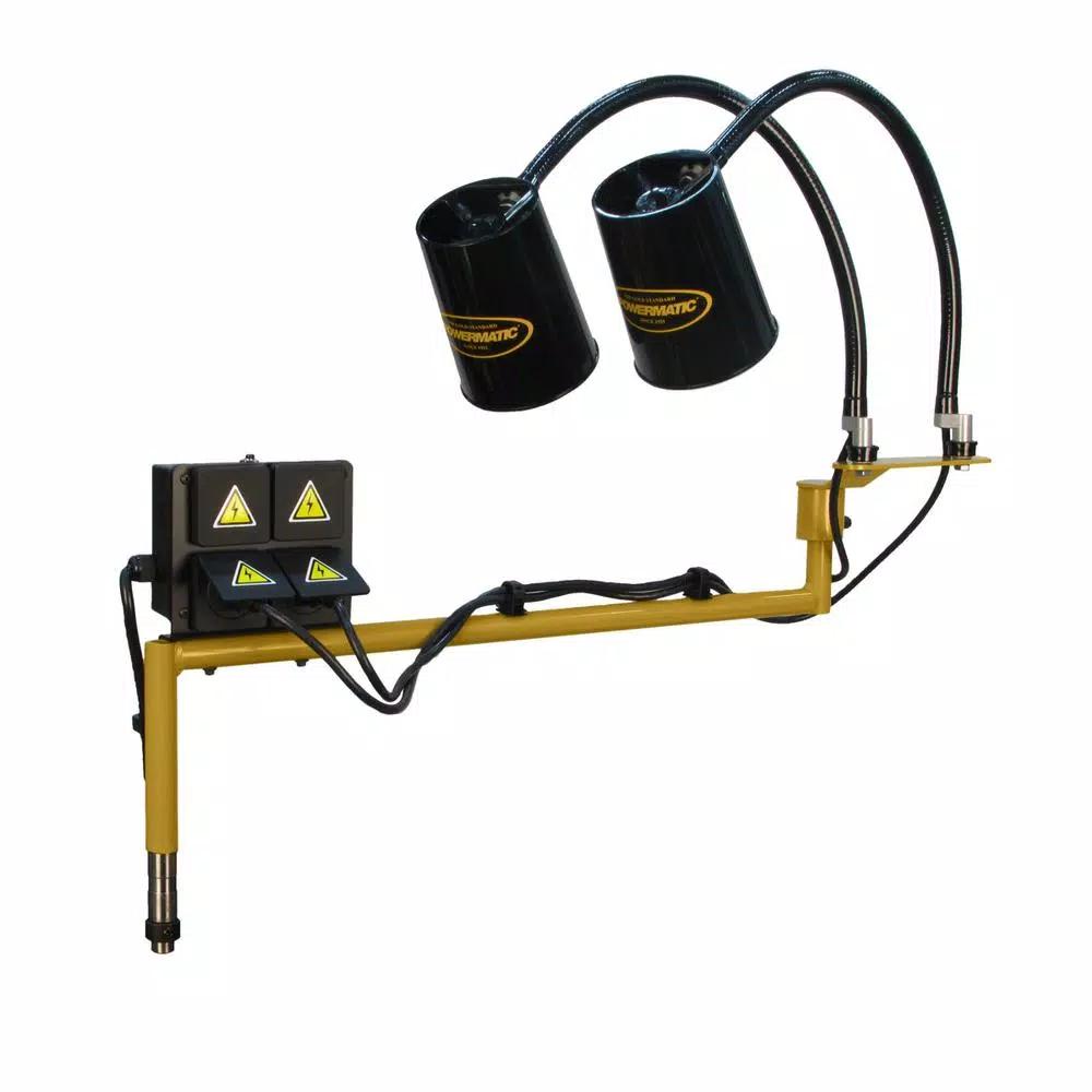 Powermatic Lathe Lamp Kit with Adjustable Arm and Dual Flex Lamps for PM4224B and PM3520C