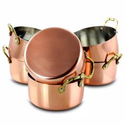 Gibson Home Rembrandt 0.5 qt. Round Stainless Steel Mini Dutch Oven in Copper, 6-Pack thumbnail 2