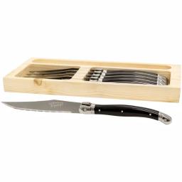 Starfrit European-Style Steak Knife Set, 6-Piece Stainless Steel with Pinewood Storage Box thumbnail 2
