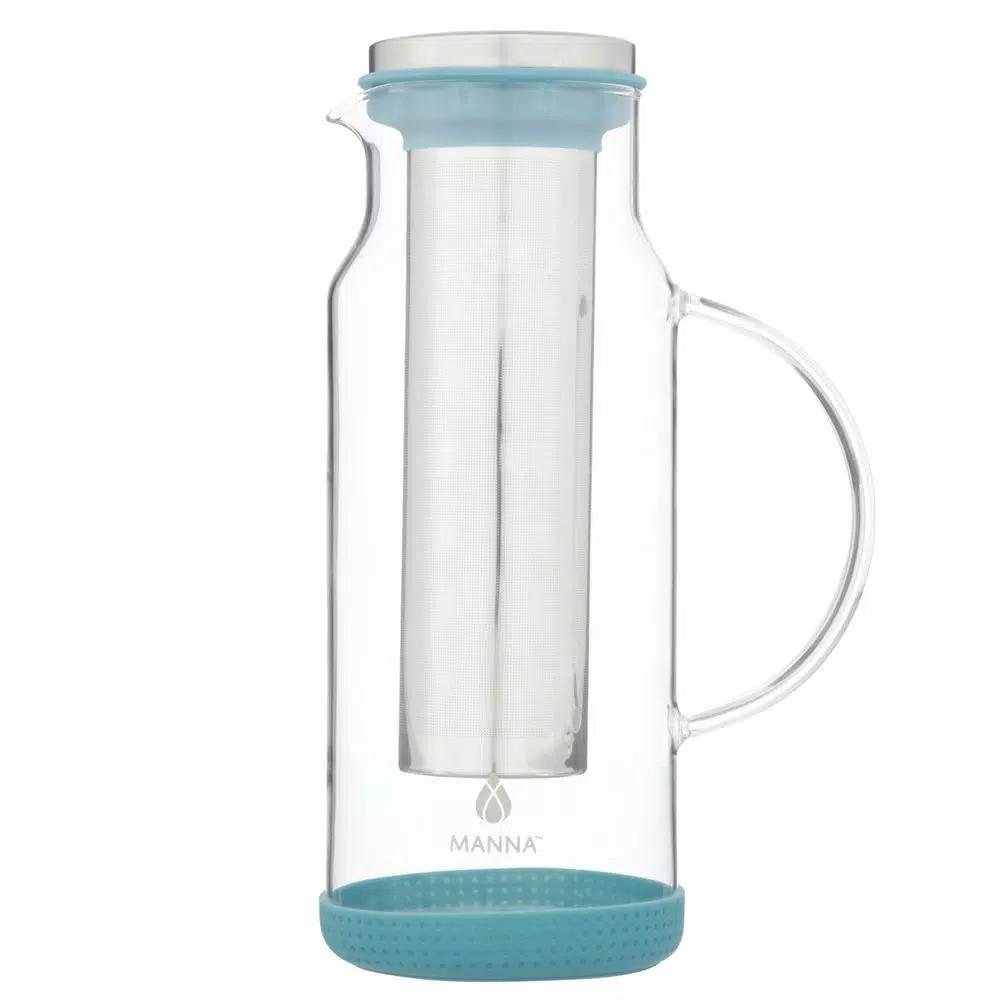 Manna 5-Cup Cold Brew Coffee Pitcher, 47 fl. oz. Onyx Black with Stainless Steel Mesh Filter