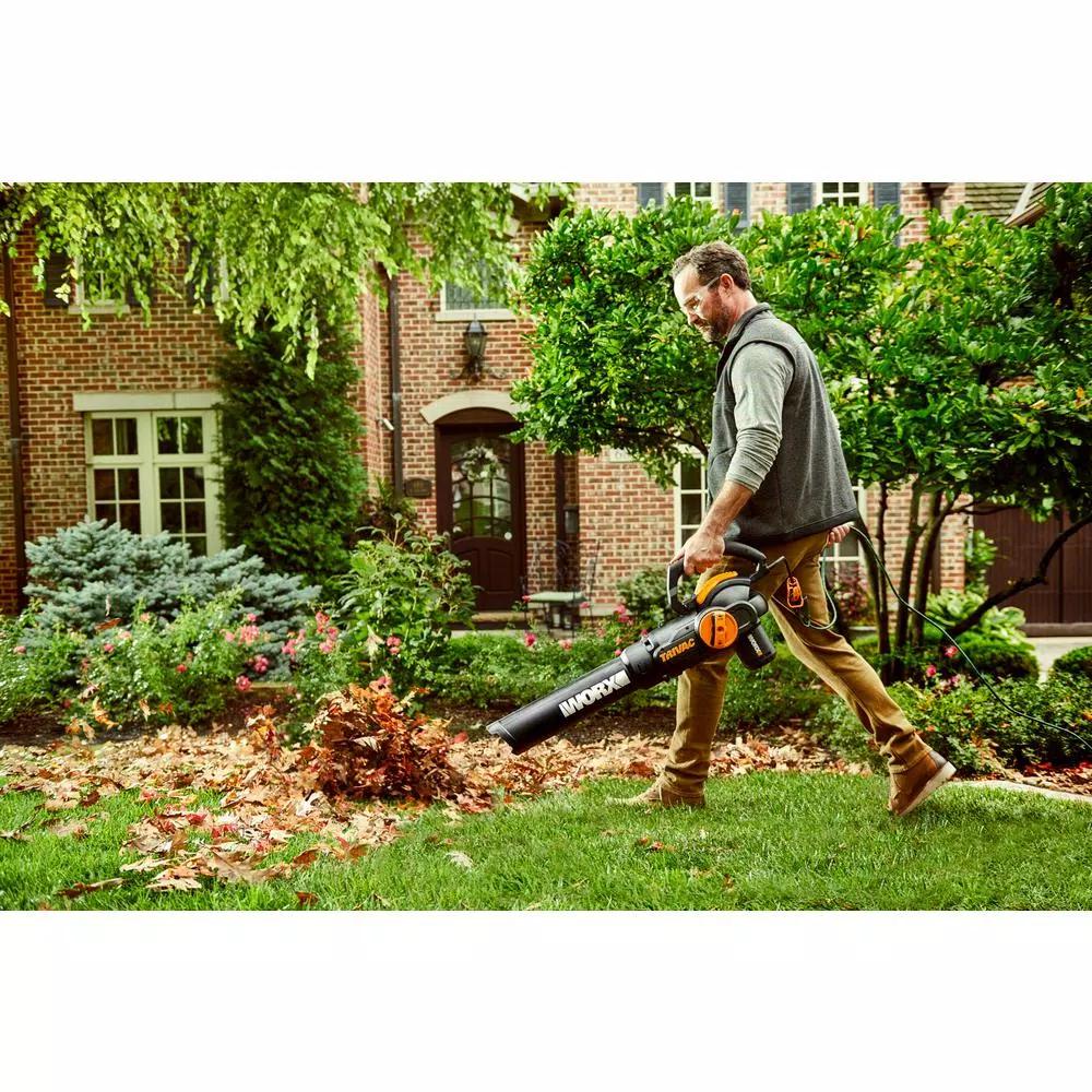 Worx TRIVAC 2.0 3-in-1 Electric Blower, Vacuum, and Mulcher, 12-Amp, 70 MPH, 620 CFM