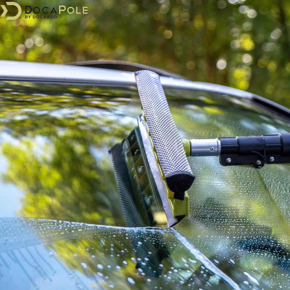 DocaPole 7 ft. to 30 ft. Telescopic Car Wash Cleaning Kit with Extension Pole, Squeegee, and Microfiber Mitts