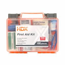 HDX 180-Piece First Aid Kit with Clear Protective Case thumbnail 1