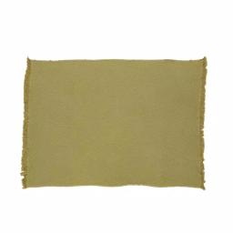 Noble House Brindle Olive Green Cotton Throw Blanket with Geometric Pattern and Fringes thumbnail 1