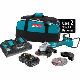 Makita 18V X2 LXT (36V) 7 in. Brushless Paddle Switch Angle Grinder Kit with 5.0 Ah Batteries & 10pk Grinding Wheels thumbnail 2