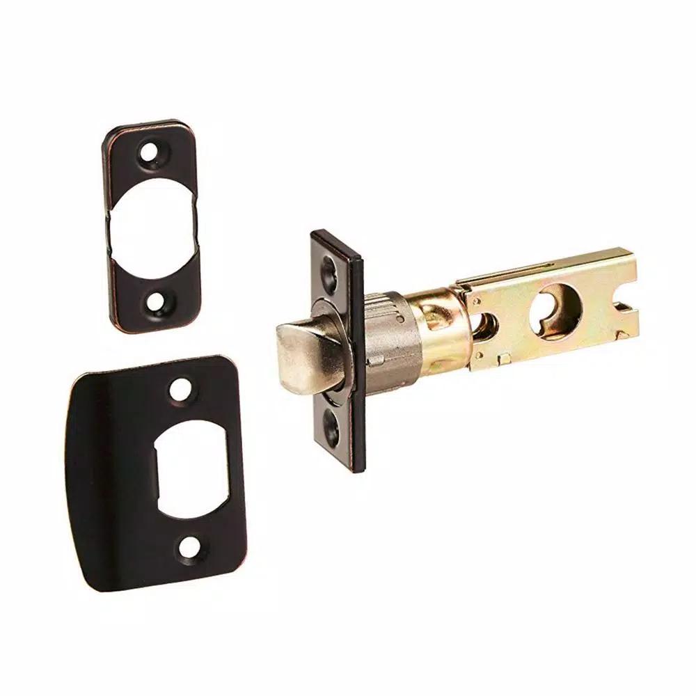 Design House Stratford Satin Nickel Privacy Door Lever with Universal 6-Way Latch (2-Pack)