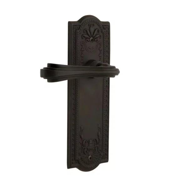 Nostalgic Warehouse Meadows Plate Fleur Double Dummy Door Lever - Oil-Rubbed Bronze