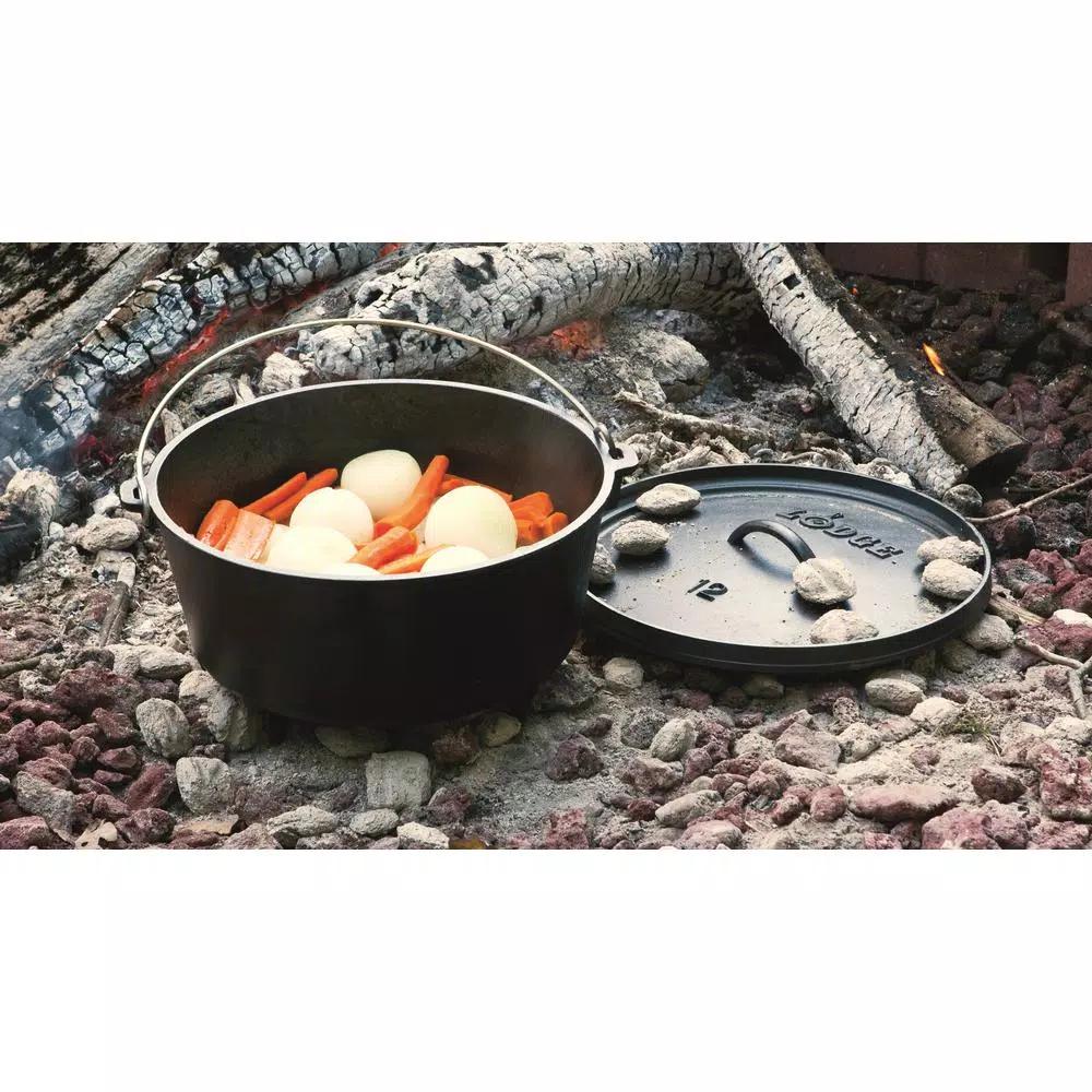Lodge 8 Qt. Cast Iron Deep Dutch Oven with Lid and Bail Handle