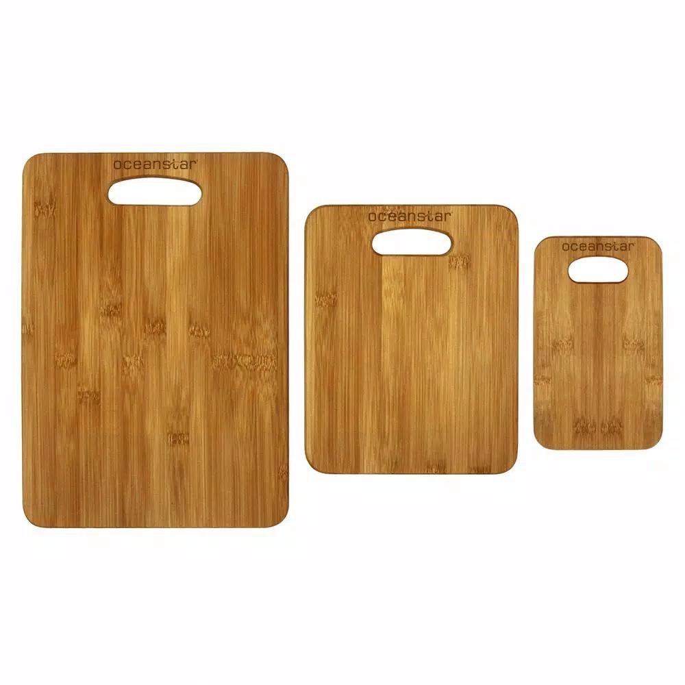 Oceanstar 3-Piece Bamboo Cutting Board Set, Eco-Friendly Wooden Chopping Boards for Kitchen