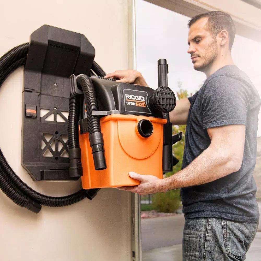 RIDGID 5 Gal. Stor-N-Go 5.0 Peak HP Wet/Dry Shop Vacuum with Wall Mount and Premium Car Cleaning Kit
