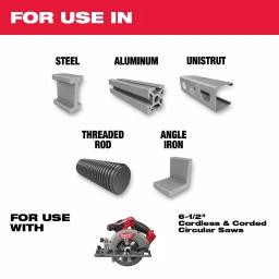 Milwaukee 6-1/2 in. 48T Carbide Metal Cutting Circular Saw Blade thumbnail 2