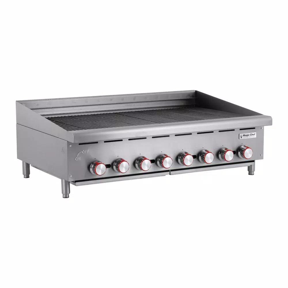 Magic Chef 48 in. Commercial Countertop Radiant Char Broiler, Stainless Steel