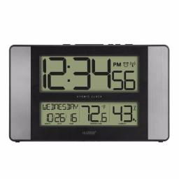 La Crosse Technology 11 in. Atomic Digital Wall Clock with Temperature, Humidity & Calendar - Aluminum Finish thumbnail 1